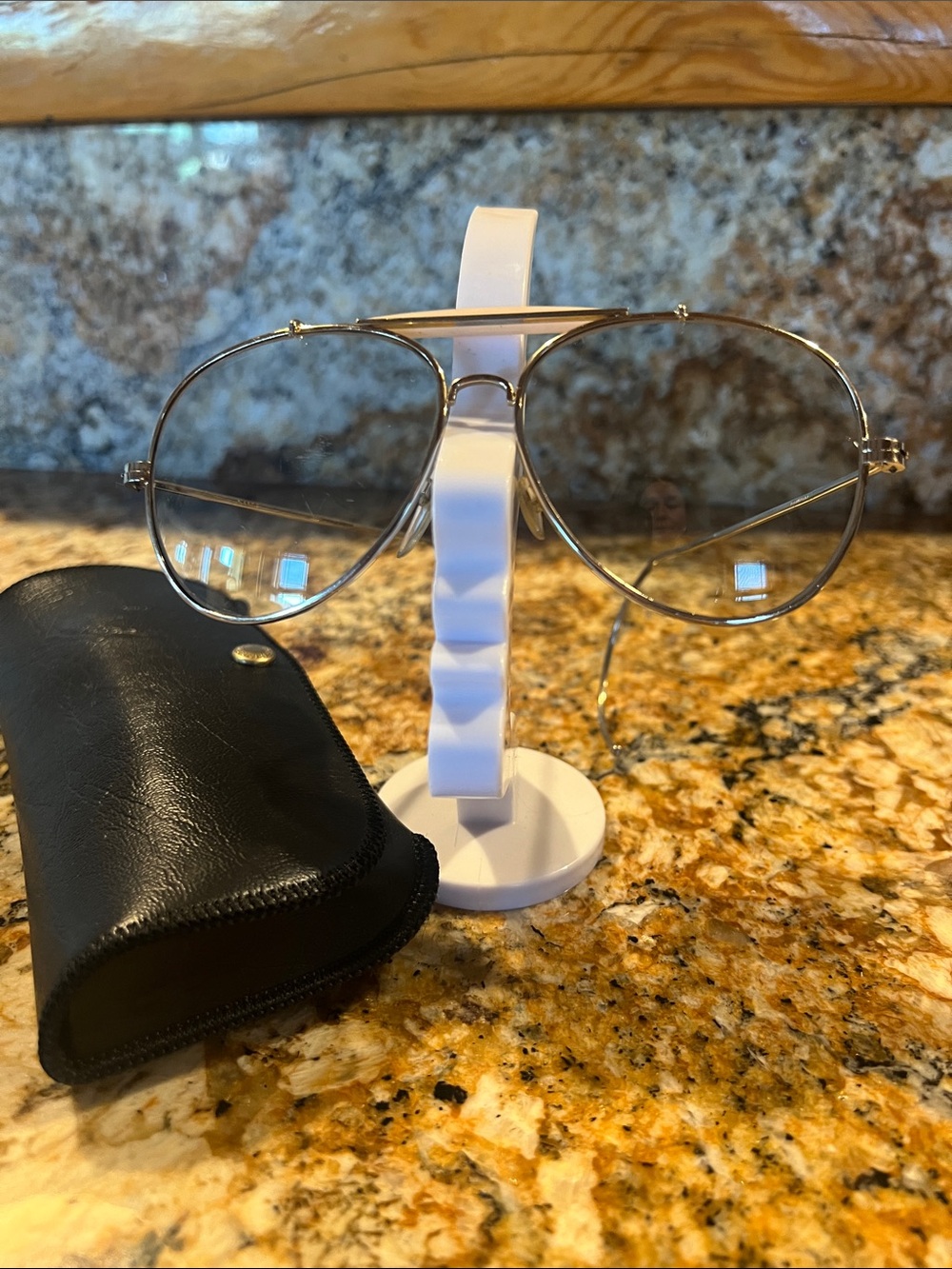 Vintage Gold Aviator Sunglasses - Clear Lenses